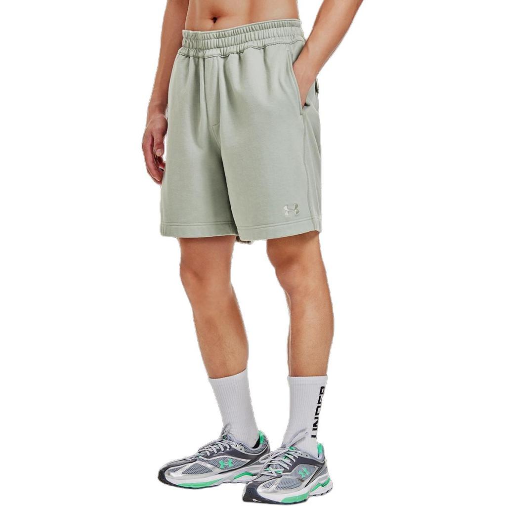 Under Armour Pantalones Cortos Casuales de Forro Polar de Color Sólido Cómodos de Pierna Recta para Hombre Verde Jungla 1387978-504