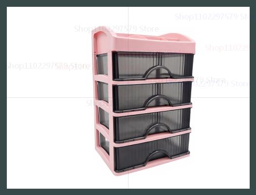 

Luxury Light Desktop Storage Box Drawer for Cosmetics Jewelry Makeup Organizer Multi-Layer Dorm Room Shelf розовый
