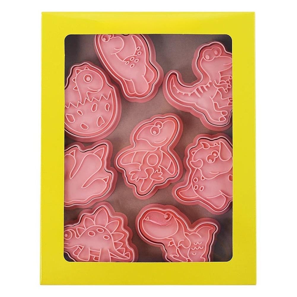Dinosaur Cookie Cutter Set 8PCS PP Food Safe Construction for Baking Cookies Fondant Art and Themed Baking Projects