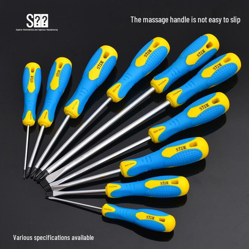 Shangjiang Super Hard Magnetic Household Flathead & Phillips Torx Mini Screwdriver Massage handle 3x75 flathead SJ
