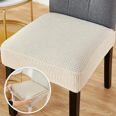Jacquard Chair Covers Stretchy Solid Color Anti-Slip Chair Slipcovers Soft Sofa Seat Cover Living Room Restaurant Office El