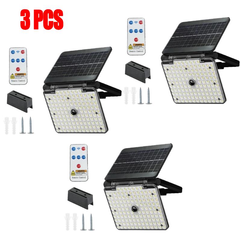 1/2/3PCS LED Solar Light Outdoor 132 LED Spotlights IP65 Waterproof Motion Sensor Human Solar Flood Security Wall Lights 3 Modes