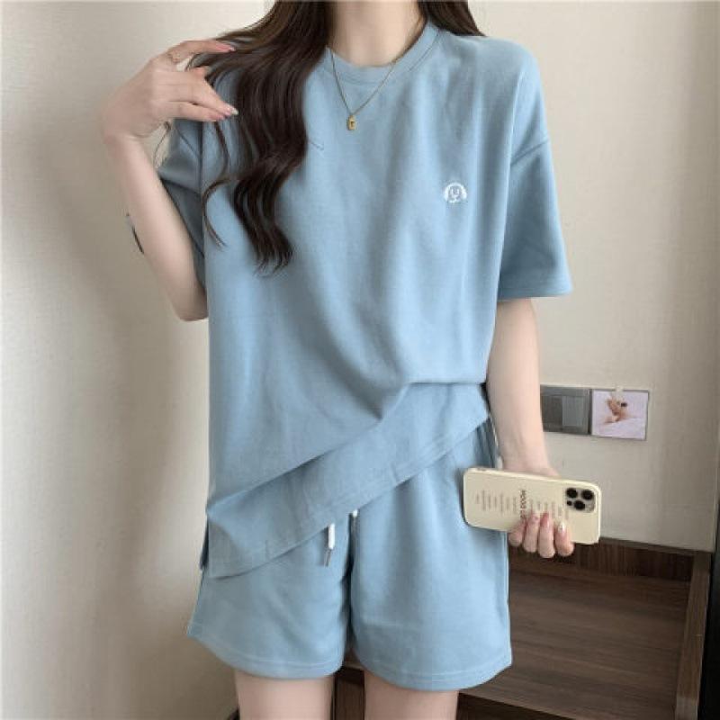 Sports Suit Shirt Shorts Suit Women's Summer Short-sleeved Two-piece Set