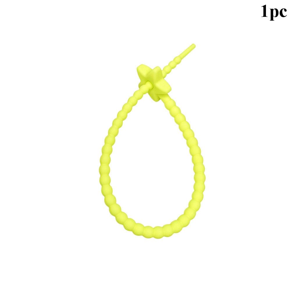 22CM 1Pc 12 Color Silicone Reusable Bag Ties Twist Wire Fasten Cable Zip Tie Headset Data Line Universal Magic