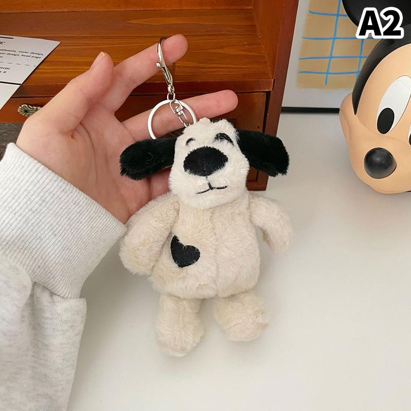 

15Cm Kawaii Shy Puppy Dog Keychain Plush Cute Soft Stuffed Animal Spotty Dog Plushie Doll Boys Girls Bag Pendant Car Keyring