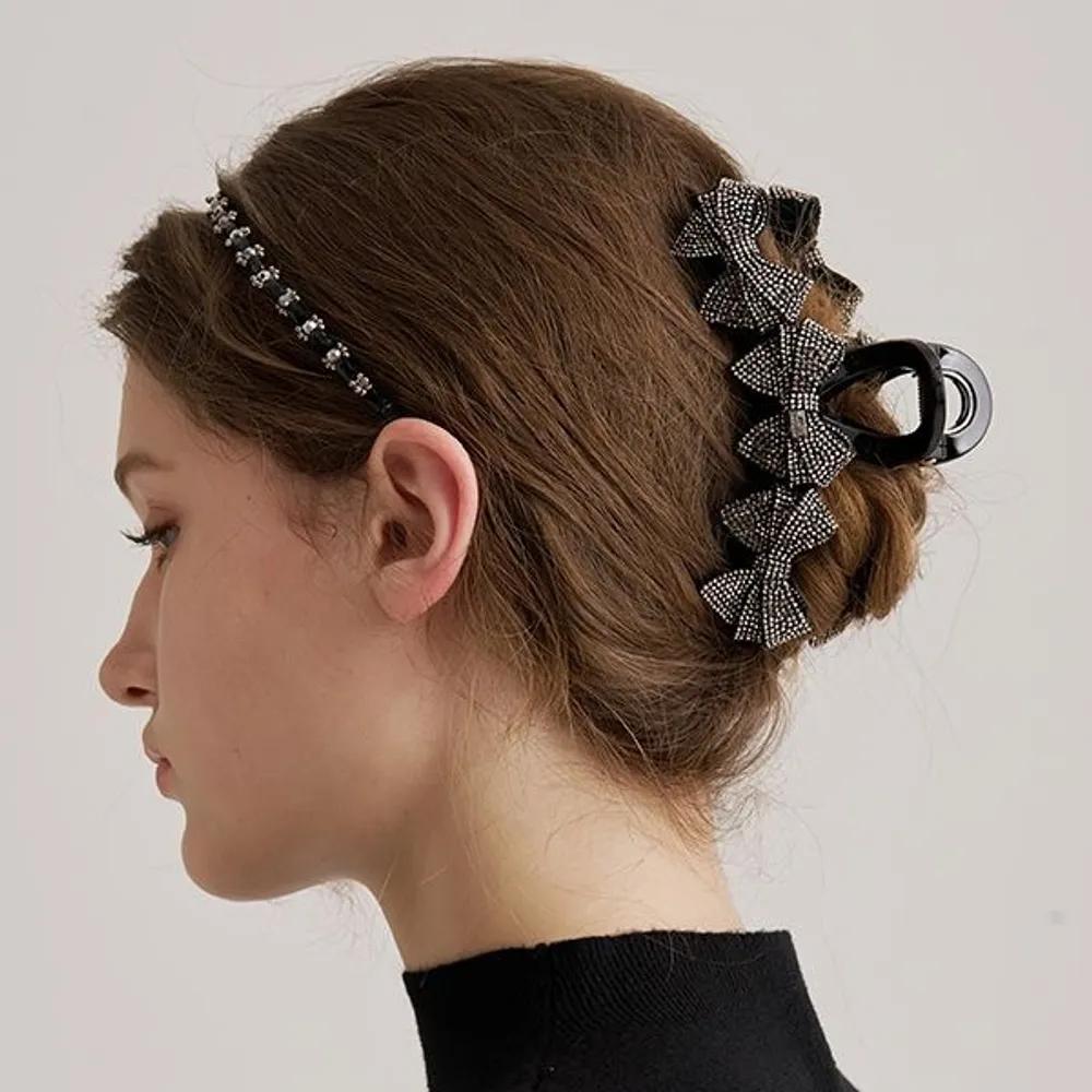 Smoky Crystal Ribbon Hair Clip JP-25-101CC Crystal