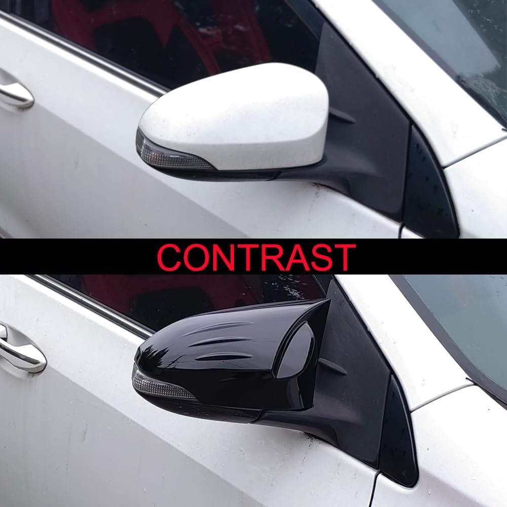 Glossy Black Exterior Side Mirror Cover Door Rear View Mirror Caps Trim Accessories for Toyota Corolla 2014-2018, Camry 2013-2017, CHR 2018-, Venza