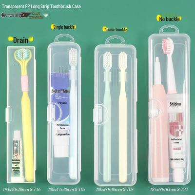 Transparent Travel Toothbrush Case with Drainage and Card Slot