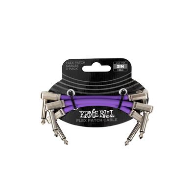 Ernie Ball Patch Cable Flex Patch Cables 6451 Purple 3Pack Guitar/Bass 3" 7.6cm