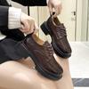 Women's Oxford Shoes Retro Lace-up Non-slip Loafers Women Plus Size Formal Leather Shoes for Spring and Autumn Female