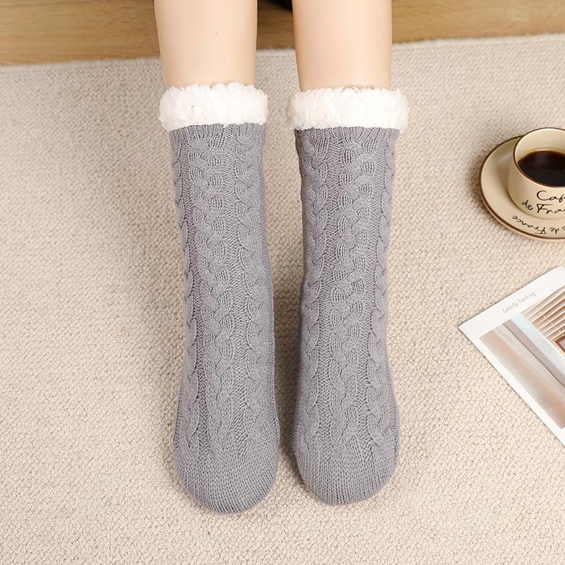Floor Socks, Christmas Socks, Carpet Socks, Women's Autumn and Winter with Velvet Middle Tube