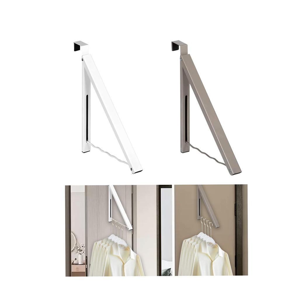 Clothes Drying Rack Folding Wall Hangers Space Saving Metal Retractable Dryer Rack Hanging Storage Hanger for Bathroom