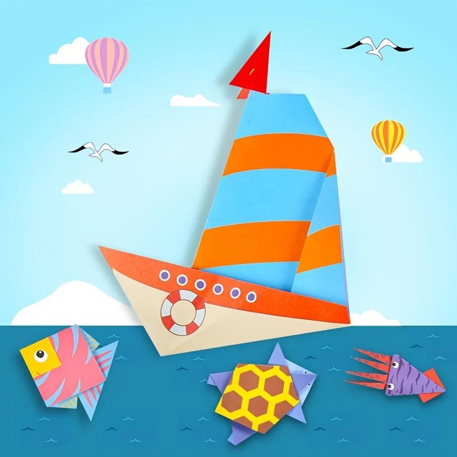 54/108 Sheets Animal Life Origami Kit for Beginners Creative Paper Projects Vibrant Paper Stress Relief Craft Gift Origami JXB