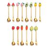 Stainless Steel Spoon Fork Cartoon Fruit Macaron Dessert Spoons Fruit Forks Kids Set Kitchen Accessories