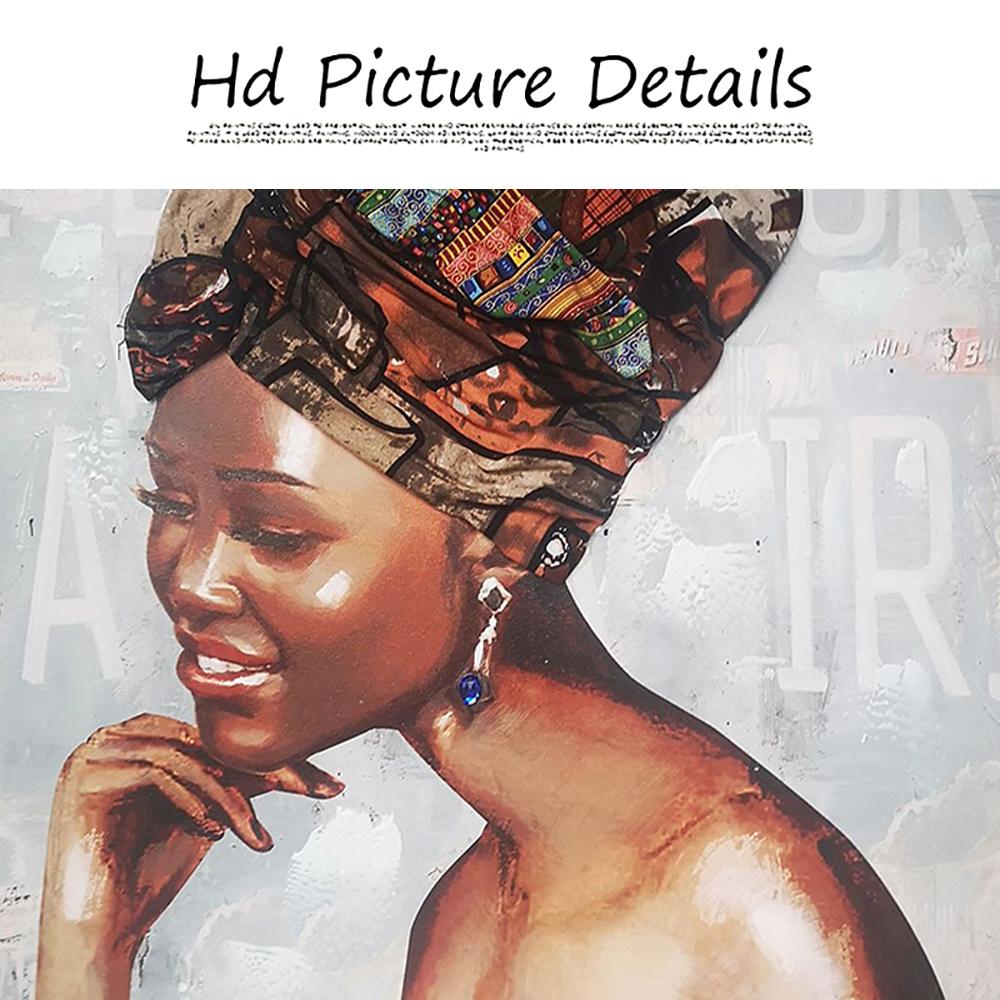 Afrikanska kvinnor Traditionell klänning Väggkonst Canvasmålning Huvudbonad Flicka Posters och utskrifter Bilder för vardagsrum Heminredning