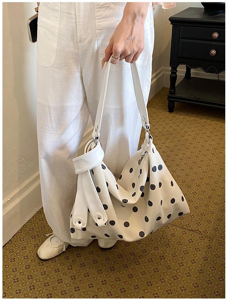 Elegant Polka Dot One-Shoulder Tote Bag - 2026 Fashion, Versatile, Large Capacity for Women