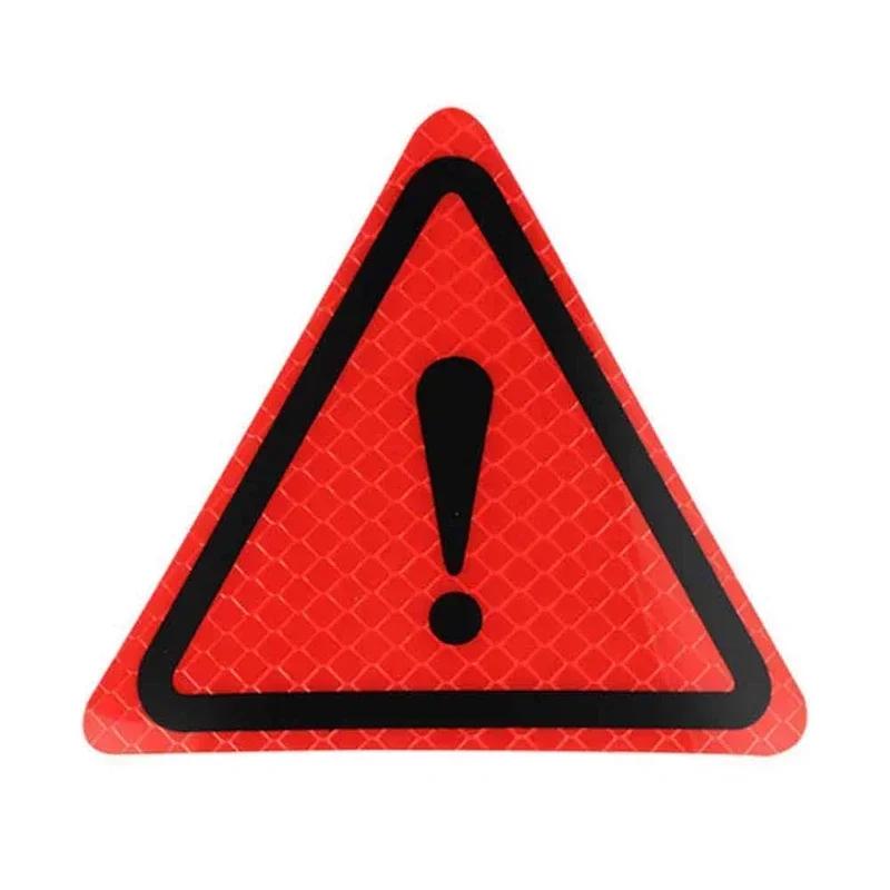 1PC Triangle Exclamation Mark Reflective Warning Sign Car Sticker Night Driving Safety Reflective Sticker for Car Anti-Collision