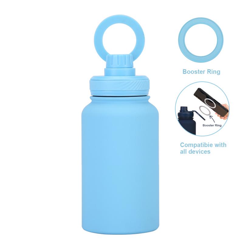 Magnetischer Halter Wasserflasche: 650ML Isolierte Edelstahl-Sportflasche mit weiter Öffnung für den Außenbereich