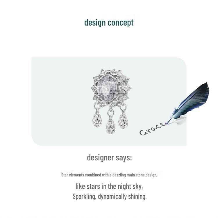 Avle Teardrop Zircon Tassel Beads: Original Shining S925 Sterling Silver for DIY Jewelry