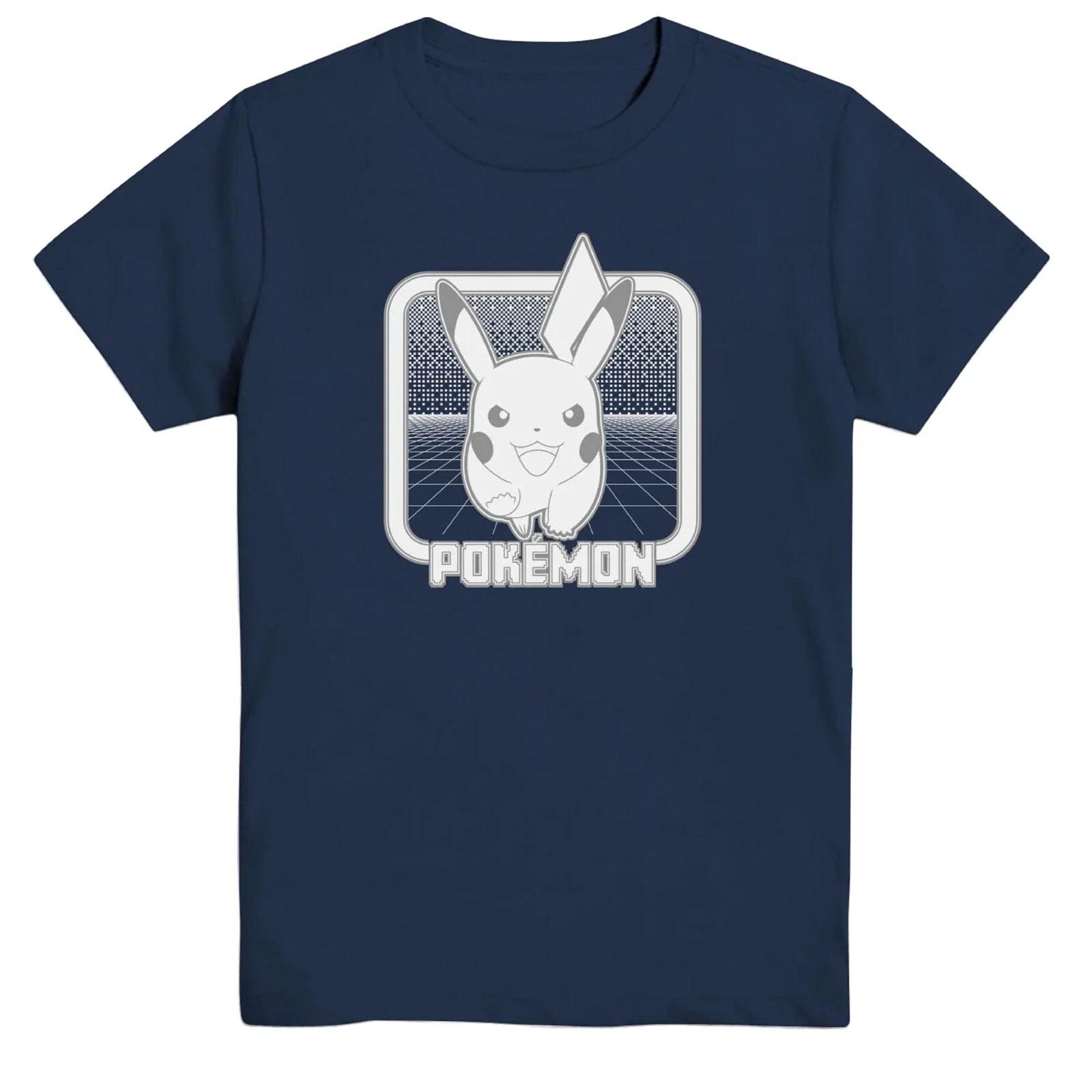 Mad Engine Pokemon Pikachu Graphic Print Boy s Navy Blue T-Shirt NWT 100