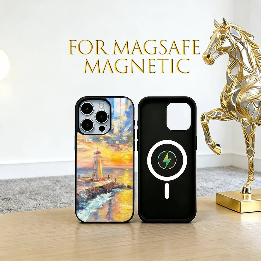 Art oil painting of a lighthous Phone Case For iPhone17,16,15,14,13,12,11 Plus,Pro Magnetic with Magsafe Wireless Charging