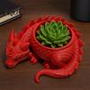 Fantasy Drachen Blumentopf 3D Gedruckter Blumentopf, Märchenstil Drachenförmiger Pflanztopf mit Atmungsaktivem Design, Kleiner Behälter für Heimdeko Rot