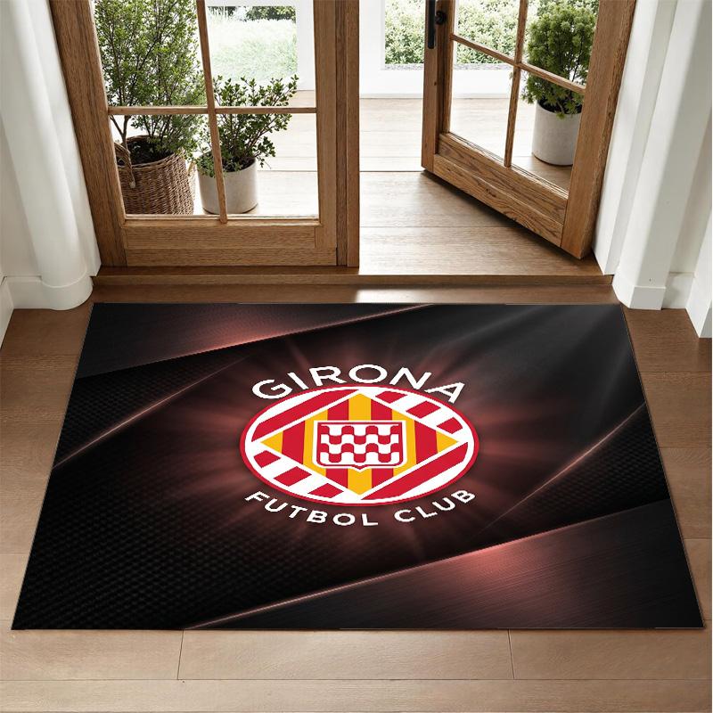 Girona FC Design Crystal Velvet Rug Soft Decorative Mat for Bedroom Entrance