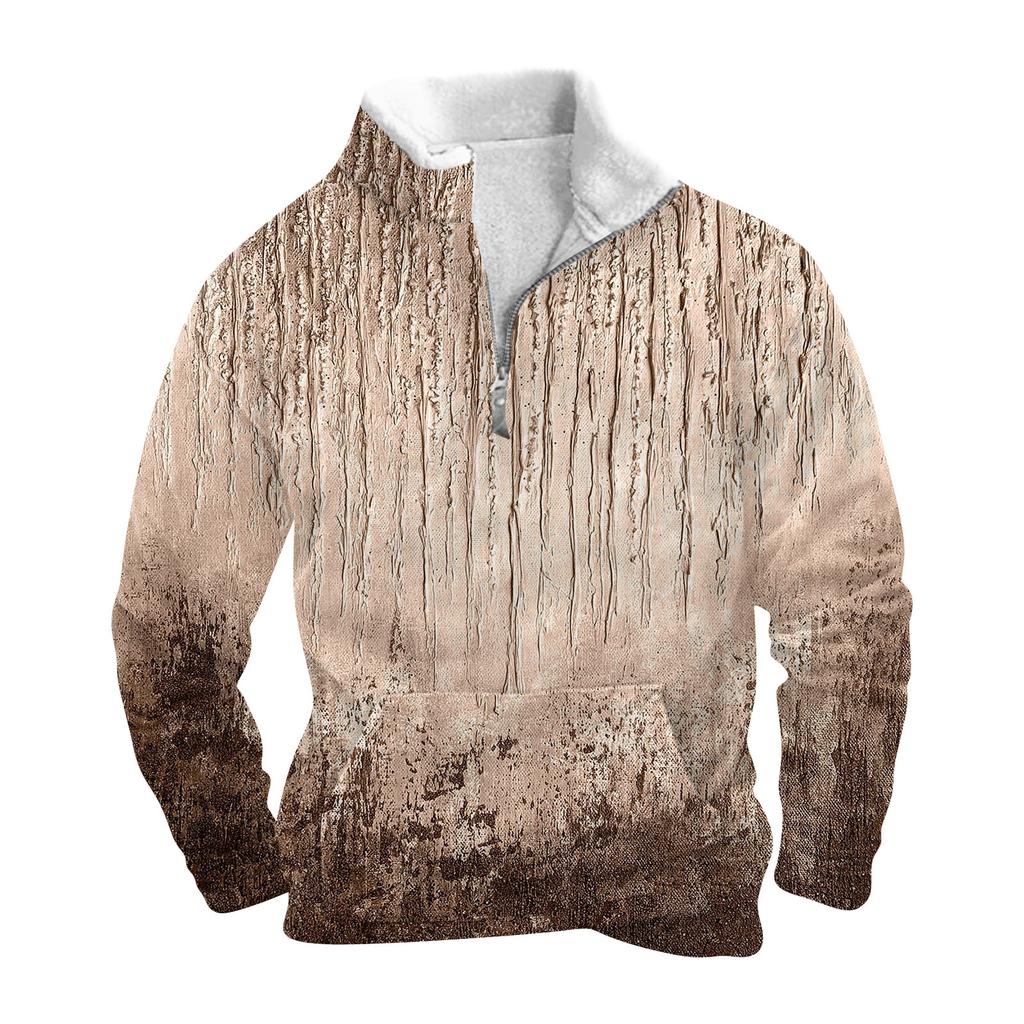 Das Herren-Sweatshirt mit Stehkragen im Frühling und Herbst ist ein Outdoor-Freizeitpullover