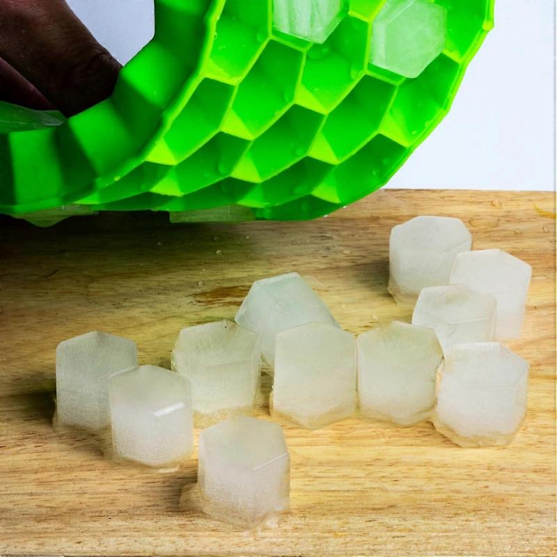 Ice Cube Tray with Lid, Soft Silicone Ice Moulds, Diamond Shape Ice Cube for Drinks and Desserts, Easy Removal