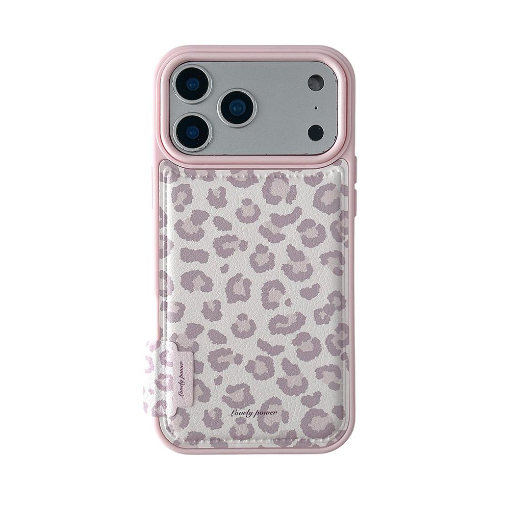 

Cute Sweet Pink Leopard Print Leather Shockproof Protective Phone Case For iPhone 17pro 17promax 13 14 15 16 pro max Girly Cover iPhone 13