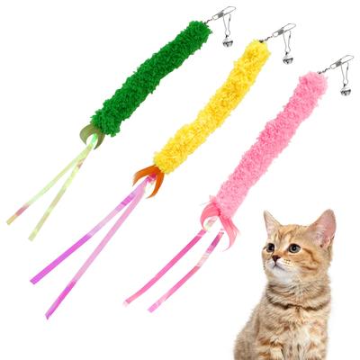 SONGWAY Katzenspielzeug, Katzenangel, Feder-Katzenspielzeug, Garnelen-Tempura, 3 Ersatzteile