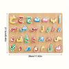 1/2pc Arabic Alphabet Wooden Puzzle MAYAPHILOS Educational Hand Grip Board for Hand-Eye Cognitive Development Early Educati-Gift
