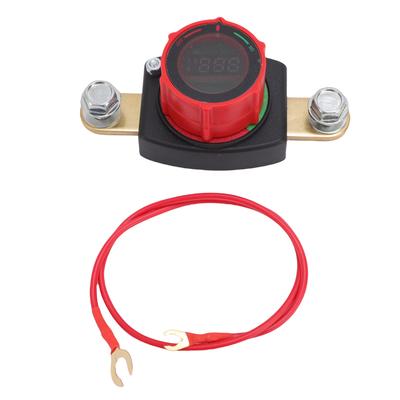Top Post Battery Disconnect Switch with Voltage Display Knob Adjustment Battery Shut Off Isolator for RV Truck Car Yacht