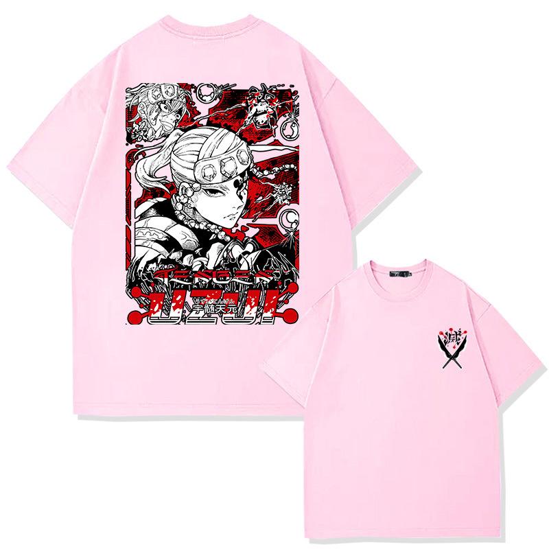 Demon Slayer anime Uzui Tengen graphic print summer men's 100% cotton T-shirt casual breathable trend street men's clothing