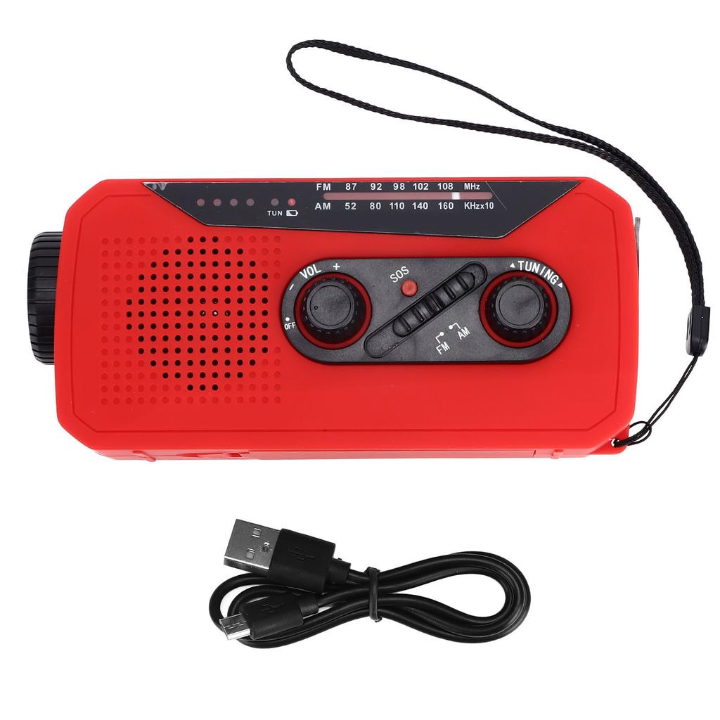 Notradio Handkurbel Stromerzeugung Solarradio mit LED-Taschenlampe 2000mAh Aufladung für Camping