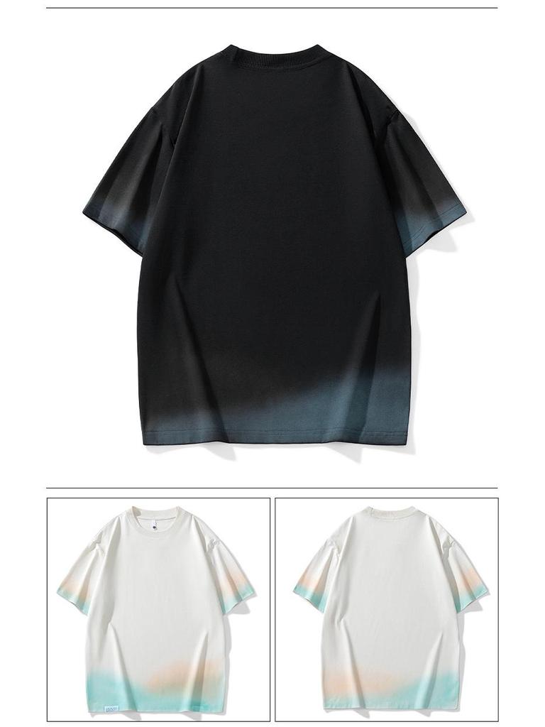 Men's Teen Trend American Heavyweight Short Sleeve Loose Printed T-shirt