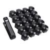 20PCS Lug Nut Covers Black 21mm Inner Hex Plastic Wheel Bolt Dust Caps Auto Hub Bolt Protector Universal for Cars Trucks SUVs