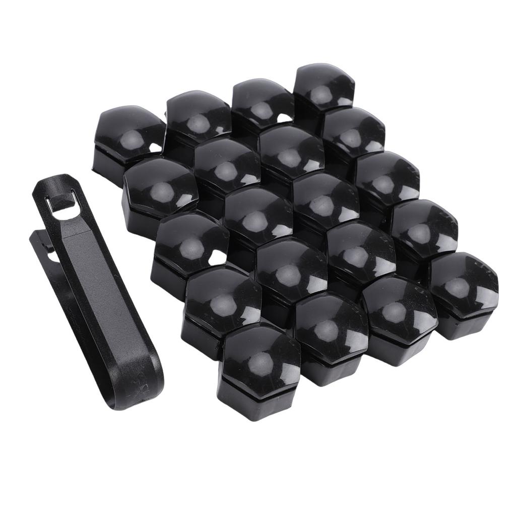 20PCS Lug Nut Covers Black 21mm Inner Hex Plastic Wheel Bolt Dust Caps Auto Hub Bolt Protector Universal for Cars Trucks SUVs