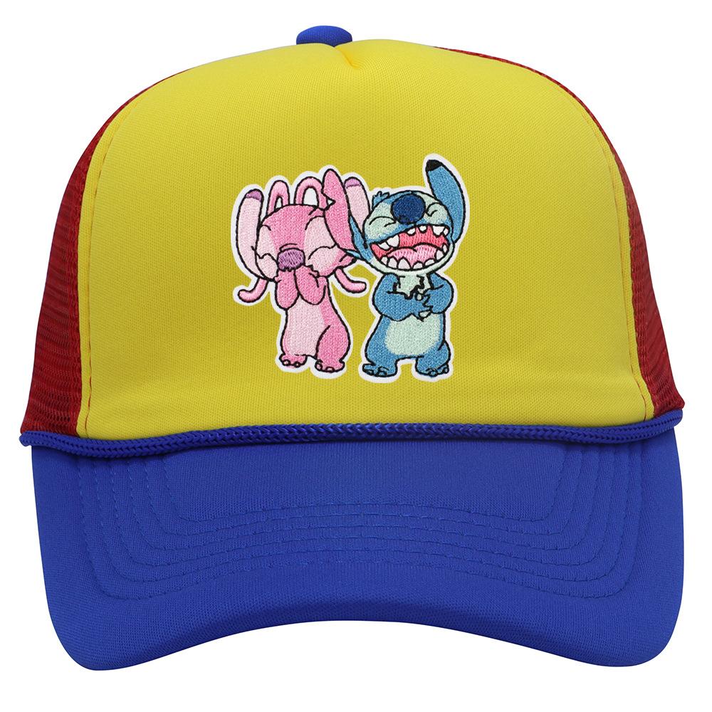 Labeling cartoon Stitch net hat color matching men's and women's baseball caps outdoor travel sunshade truck hat tide