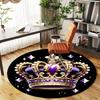 1pc Crown Jewels Round Chair mat Area Rug - Non-Slip, Floor Mat for Office, Bedroom, and Indoor Decor -1002213