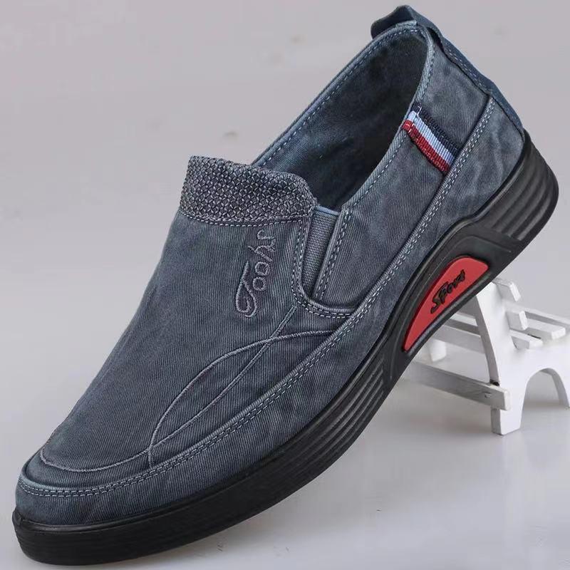 2025 Men's Slip-On Canvas Shoes: Wear-Resistant, Non-Slip, Casual Footwear for Spring and Autumn
