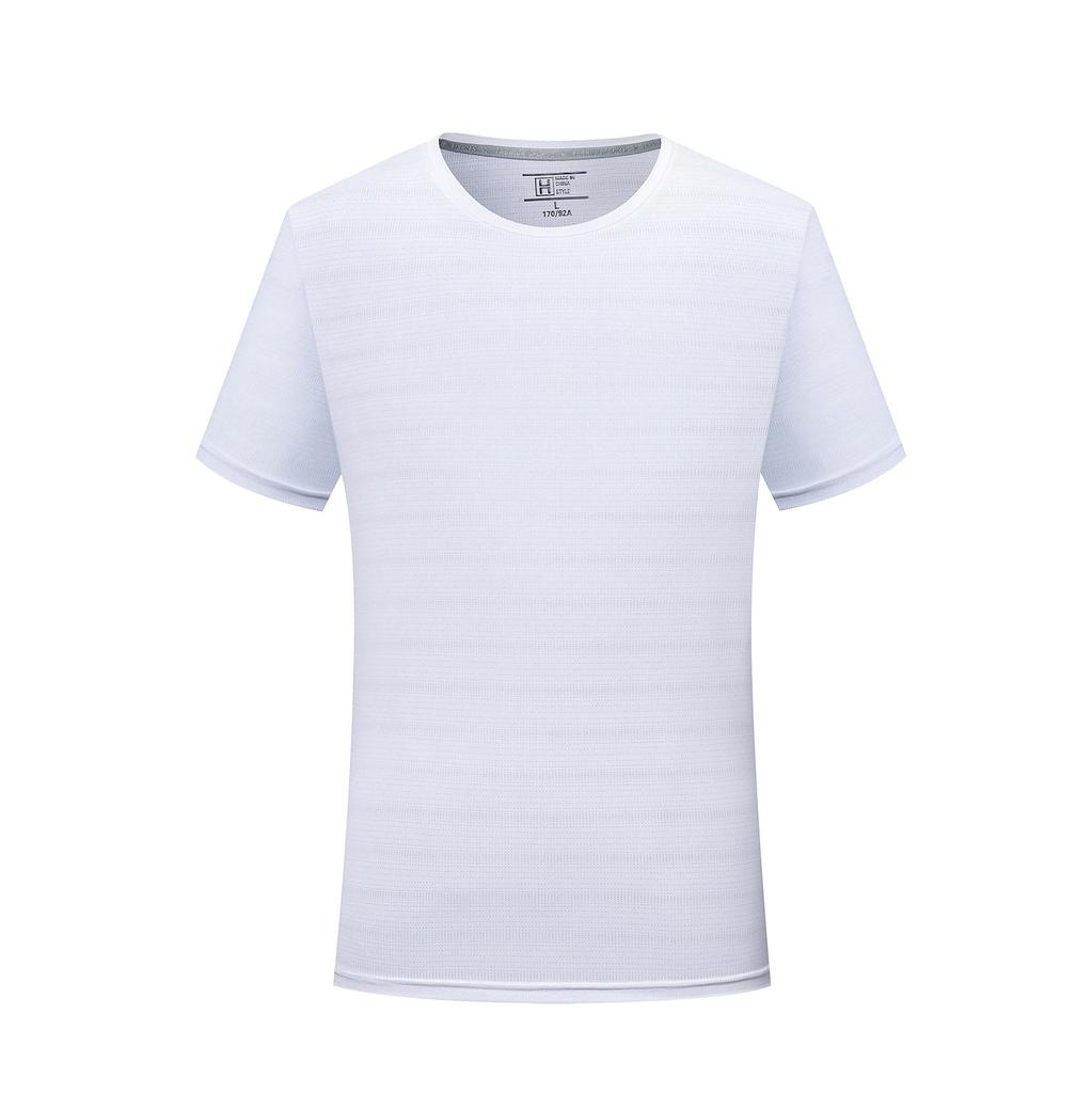 Custom Logo Ice Silk Quick-Dry Running T-Shirt - Crew Neck Short Sleeve Team Workwear