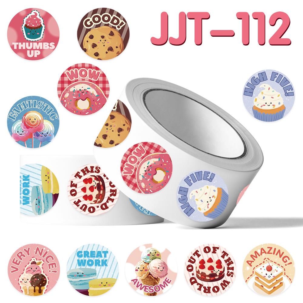Cartoon Dessert Reward Roll Stickers - 500 Sheets for DIY Journals & Envelope Sealing