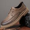 Men's Shoes Spring New Casual Leather Shoes Soft-soled British Trendy Shoes Men's Soft-soled Platform Leather Shoes
