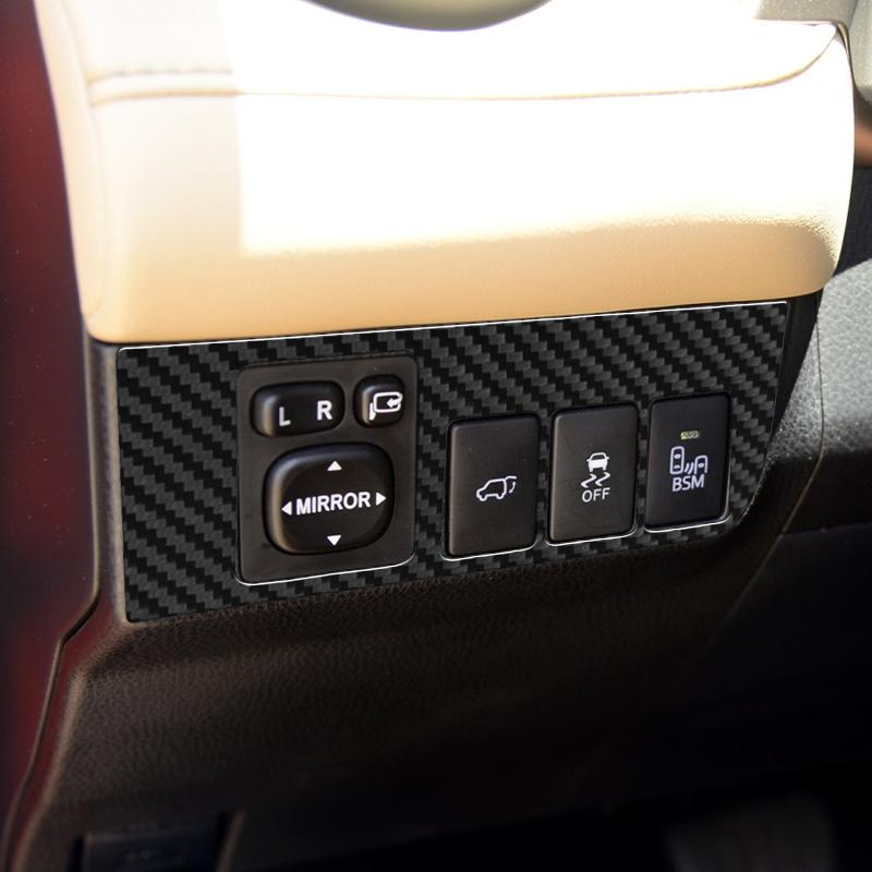 Black For Toyota RAV4 2013-2015 Car Interior Button Panel Decoration Protection Carbon Fiber Sticker Auto Styling Accessories