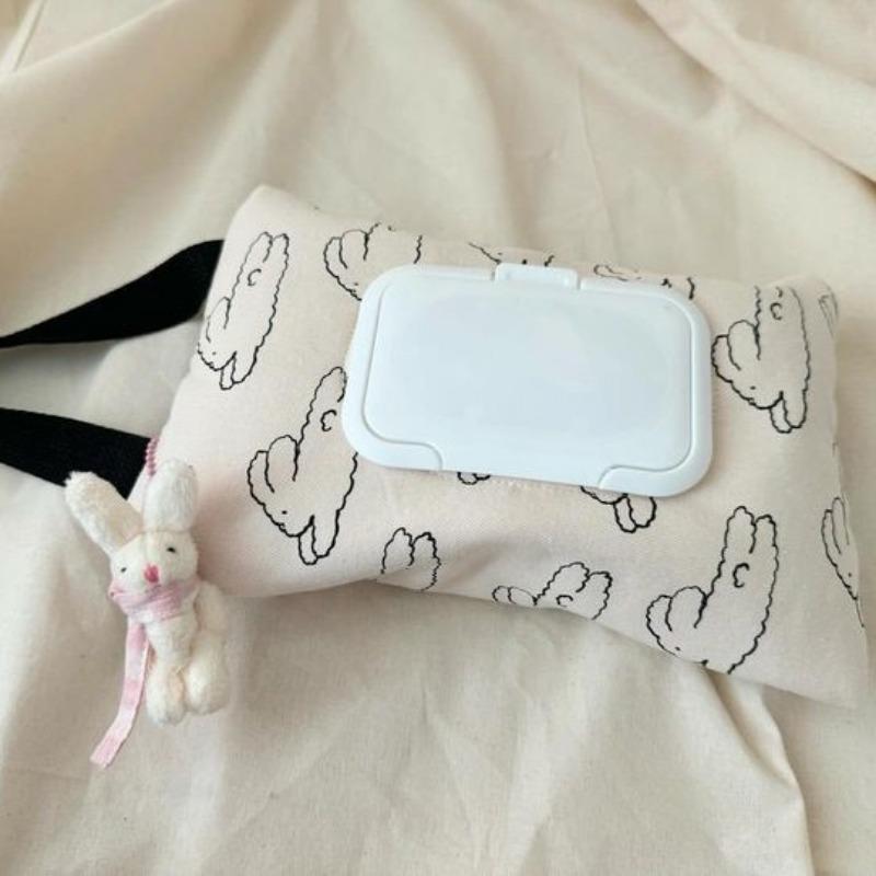 1st 13x6x24cm Ballong Nalle Quiltad Bomull Våtservettspåse Bil Utflykt Barnvagn Bärbar Hängande Tyg Tissuebox