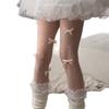 Spring And Autumn Thin White Stockings Children'S Japanese Ballet Style White Bow Pearl Pantyhose Pure Versatile Black Silk