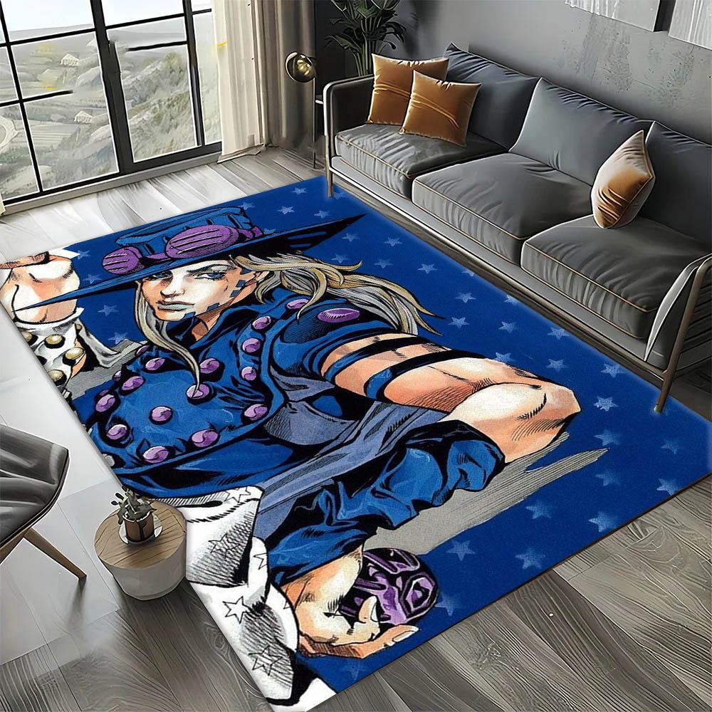 Cartoon J-JoJo B-Bizarre Anime Adventure Carpet Rug Art for Room Decor Home Bedroom Sofa Gift Kids Area Rug Non-slip Floor Mat