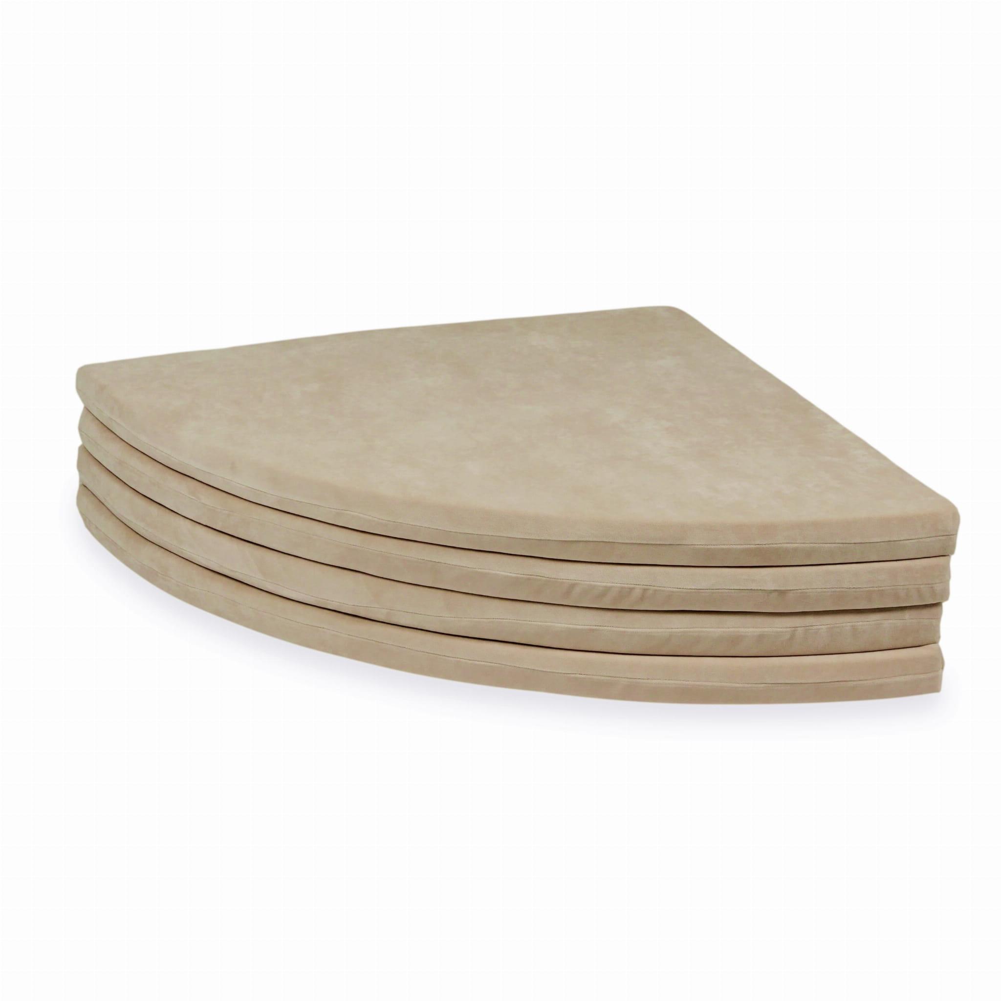 Covoraș de joacă 160cm pentru copii, rotund, pliabil, Catifea Moale, Bej
