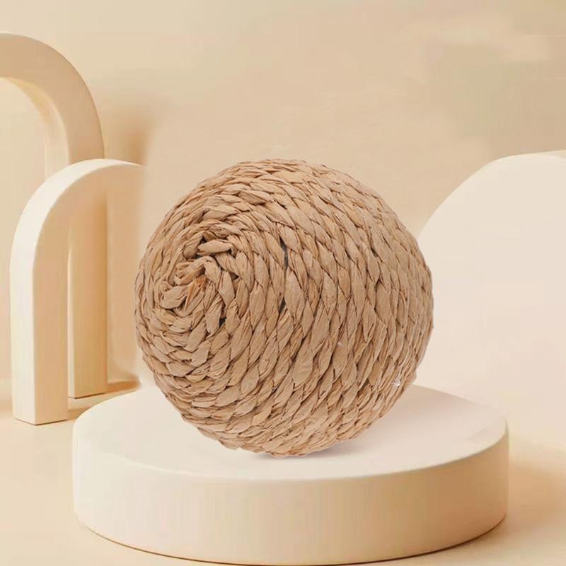Kitten Interactive Ball Chew Toy Teething Soft Cats Toy Sisal Ball Oversized Attractive Ball Shape Teething Toy